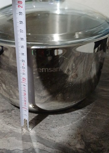 Emsan Parlak Gri Kapaklı Derin Tencere