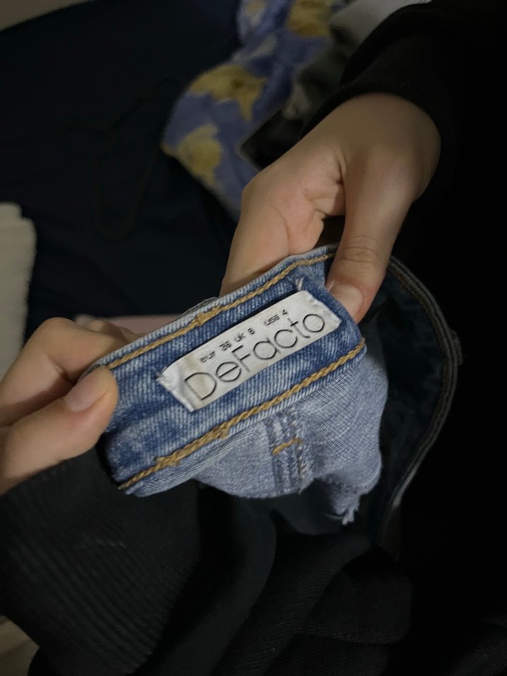 Kadın Mavi Kot Şort Mini - Görsel 2