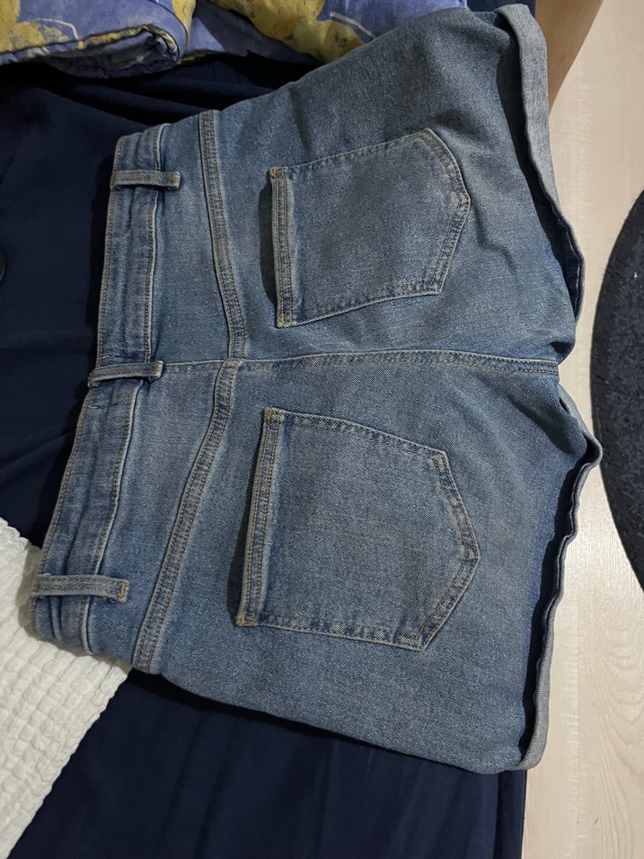 Kadın Mavi Kot Şort Mini - Görsel 3