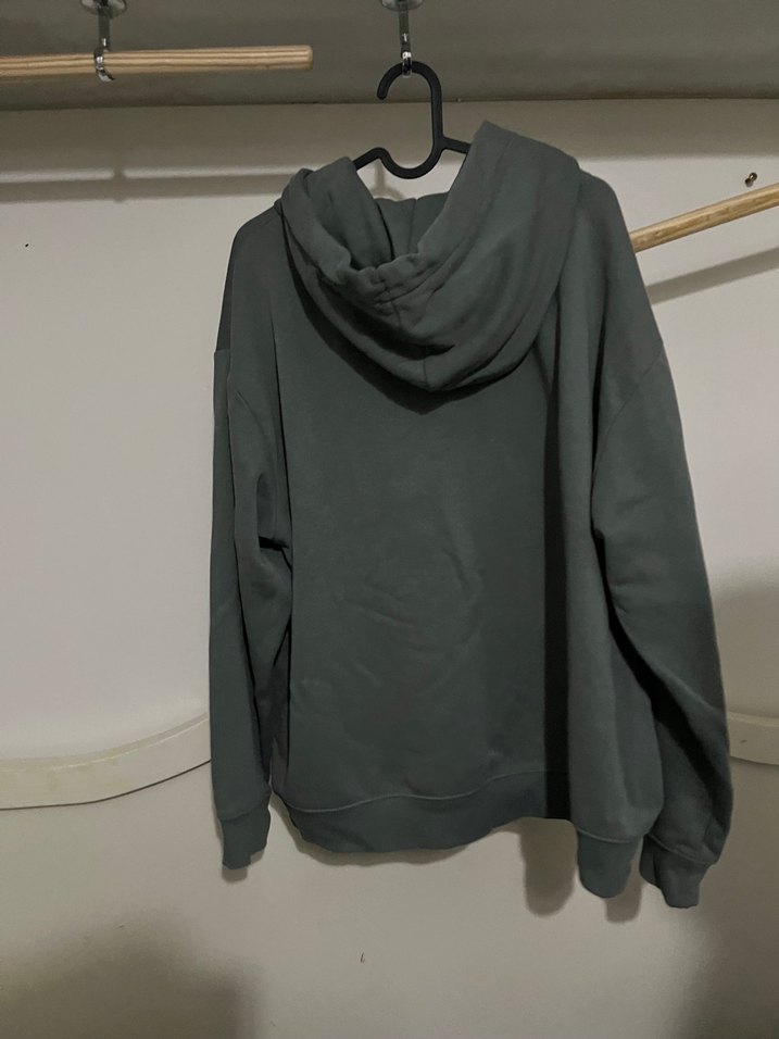 yeşil Kapüşonlu Rahat Kesim Kadın Sweatshirt - Görsel 3