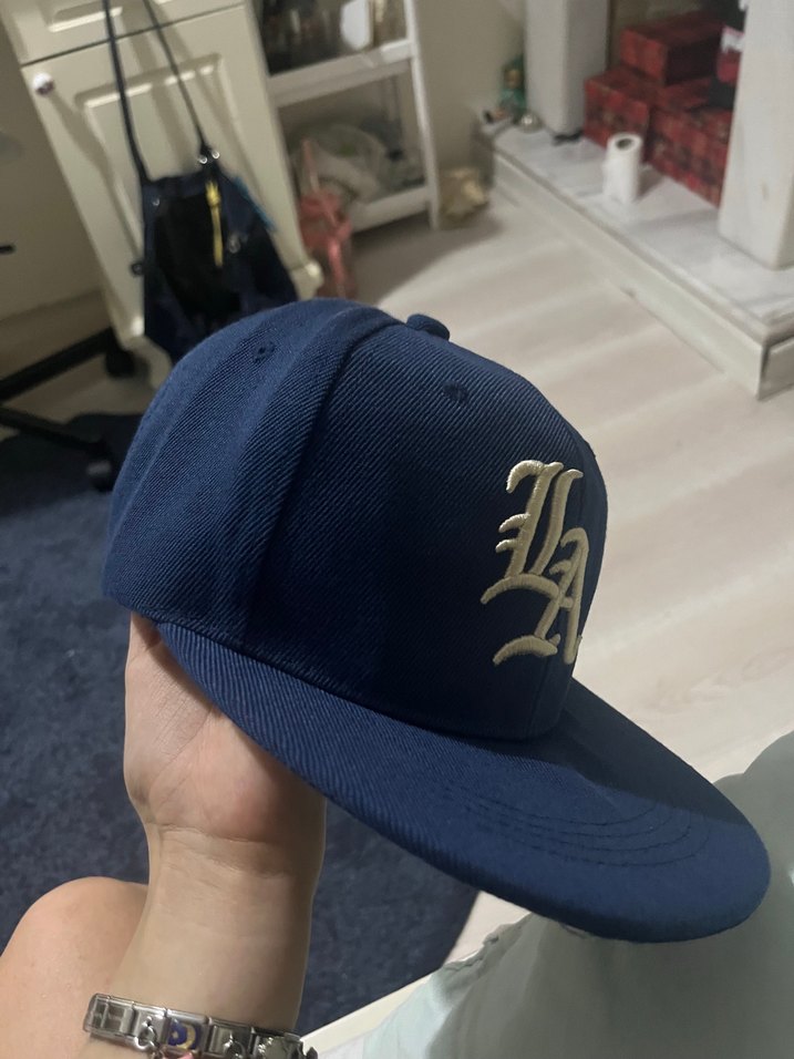 Lacivert La nakışlı hiphop şapka - Görsel 2