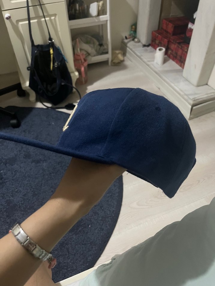 Lacivert La nakışlı hiphop şapka - Görsel 3