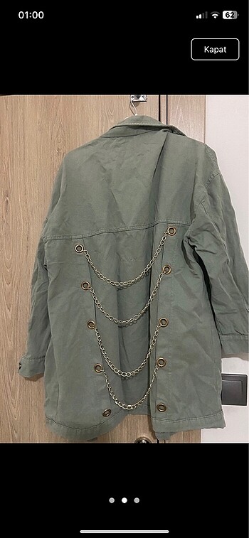 Çağla yeşili kot ceket