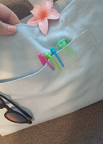 Oysho mavi kanvas tote çanta