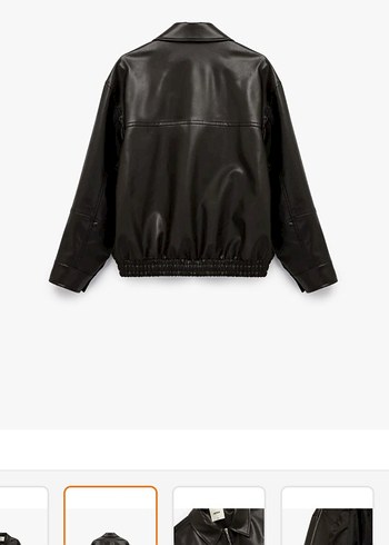 Kadın Siyah Deri Kısa Oversize Ceket - Görsel 4