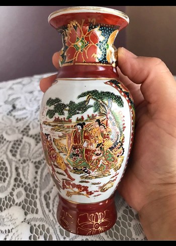 Antika vintage Renkli Desenli Seramik Vazo