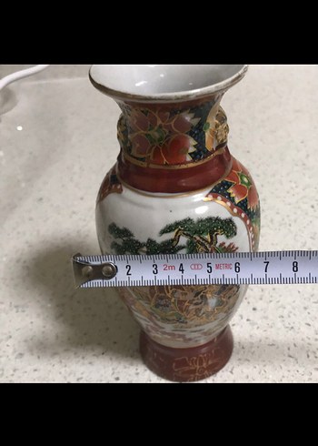 American Vintage Antika vintage Renkli Desenli Seramik Vazo