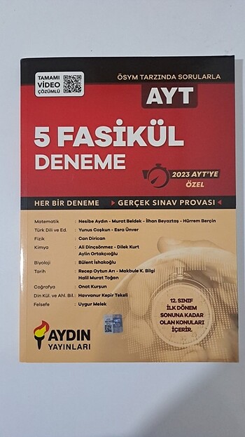 Aydın Yayınları 5 Fasikül Deneme AYT