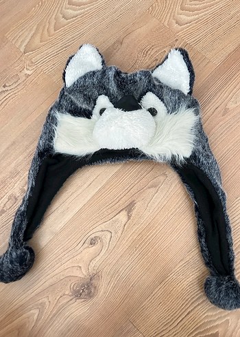 Peluş Detaylı Gri Çocuk Şapkası