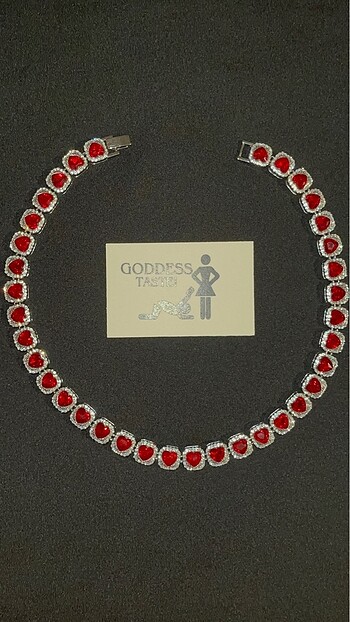 Rhinstone heart cuban chain kolye unisex