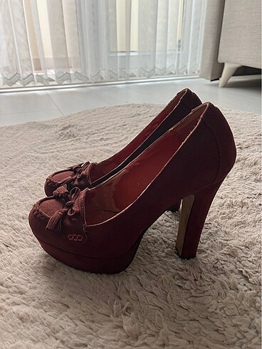 Deichmann bordo topuklu ayakkabı - Görsel 6