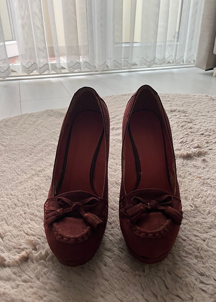 Deichmann bordo topuklu ayakkabı - Görsel 3