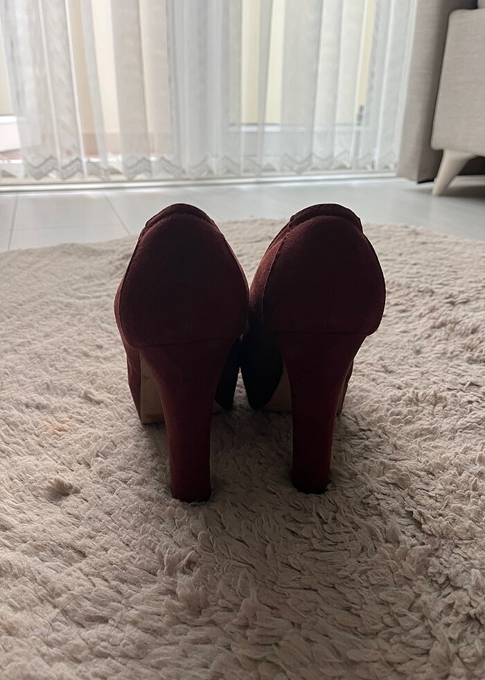 Deichmann bordo topuklu ayakkabı - Görsel 4