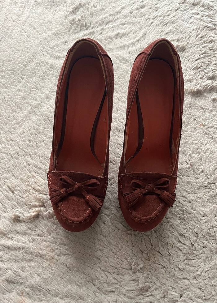 Deichmann bordo topuklu ayakkabı - Görsel 2