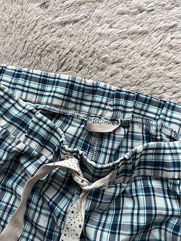 l Beden mavi Renk Penti mavi ekoseli pijama