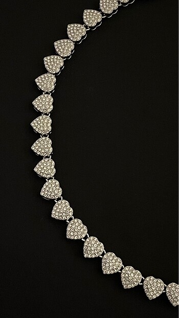  Beden Heart Rhinstone Cuban Chain