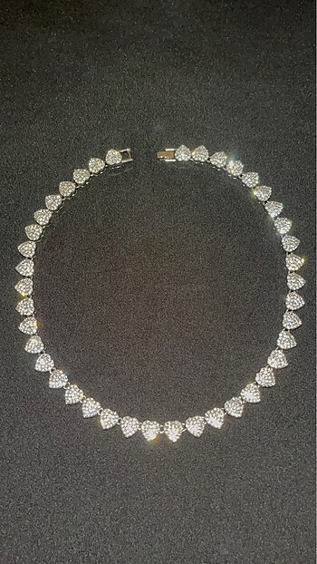 Heart Rhinstone Cuban Chain