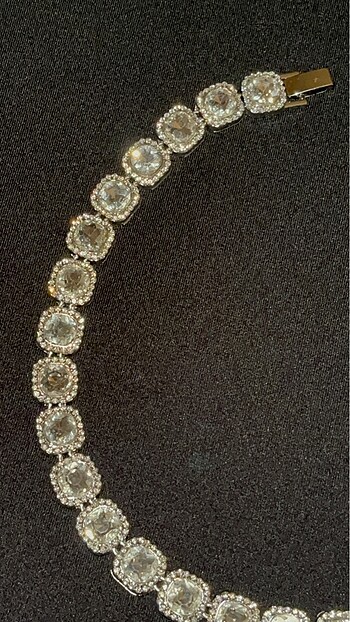 Diğer Glass Rhinstone Cuban Chain