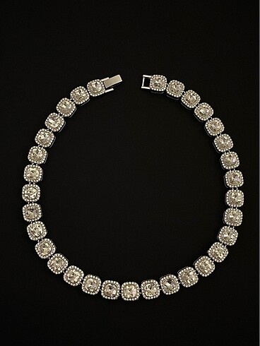  Beden gri Renk Glass Rhinstone Cuban Chain