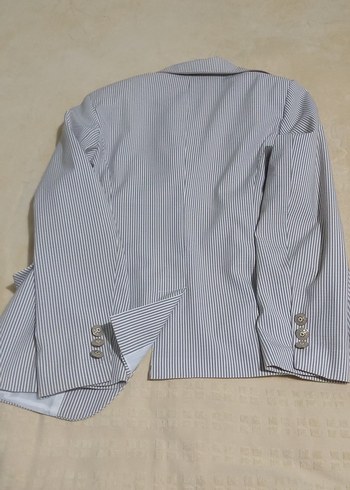 Düğmeli Çizgili Erkek Çocuk Ceketi - Görsel 5