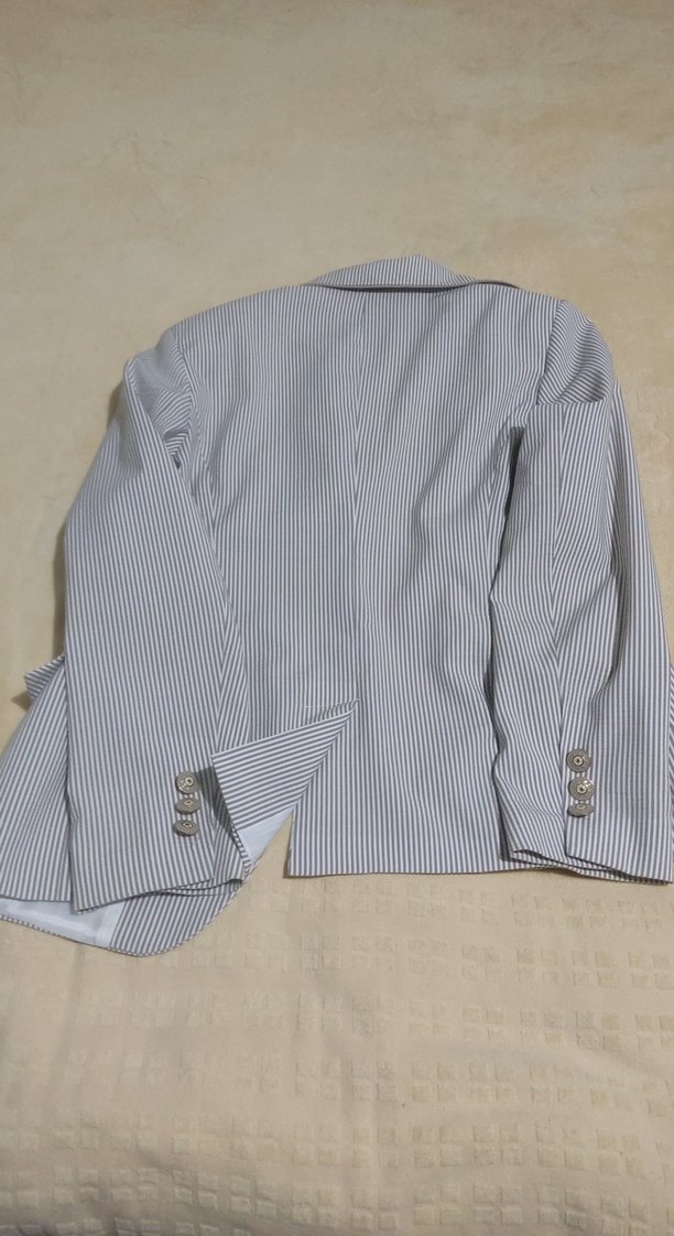 Düğmeli Çizgili Erkek Çocuk Ceketi - Görsel 5