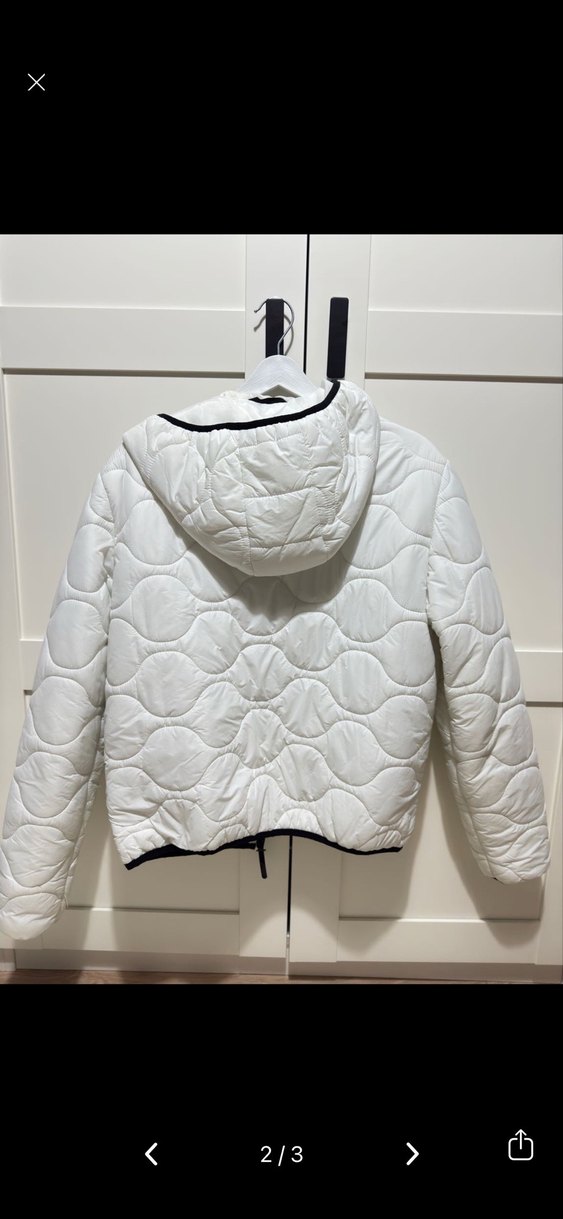 Beyaz Fermuarlı Kadın Mont - Görsel 2