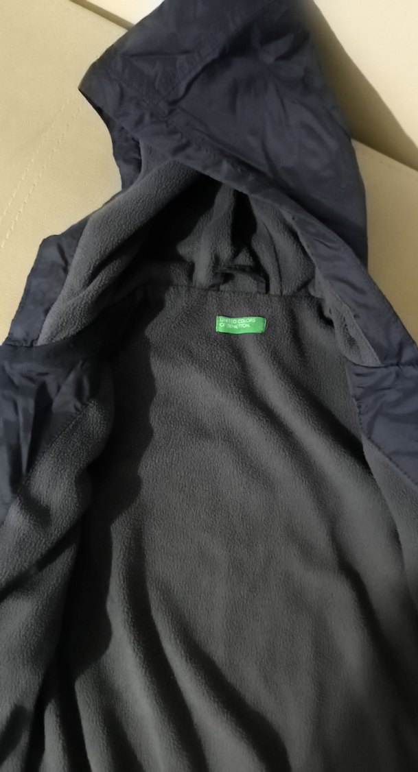 Benetton Lacivert Fermuarlı Erkek Çocuk Kapüşonlu Yağmurluk - Görsel 2