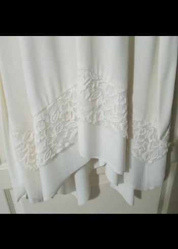 Dantelli Beyaz V Yaka yelek - Görsel 5