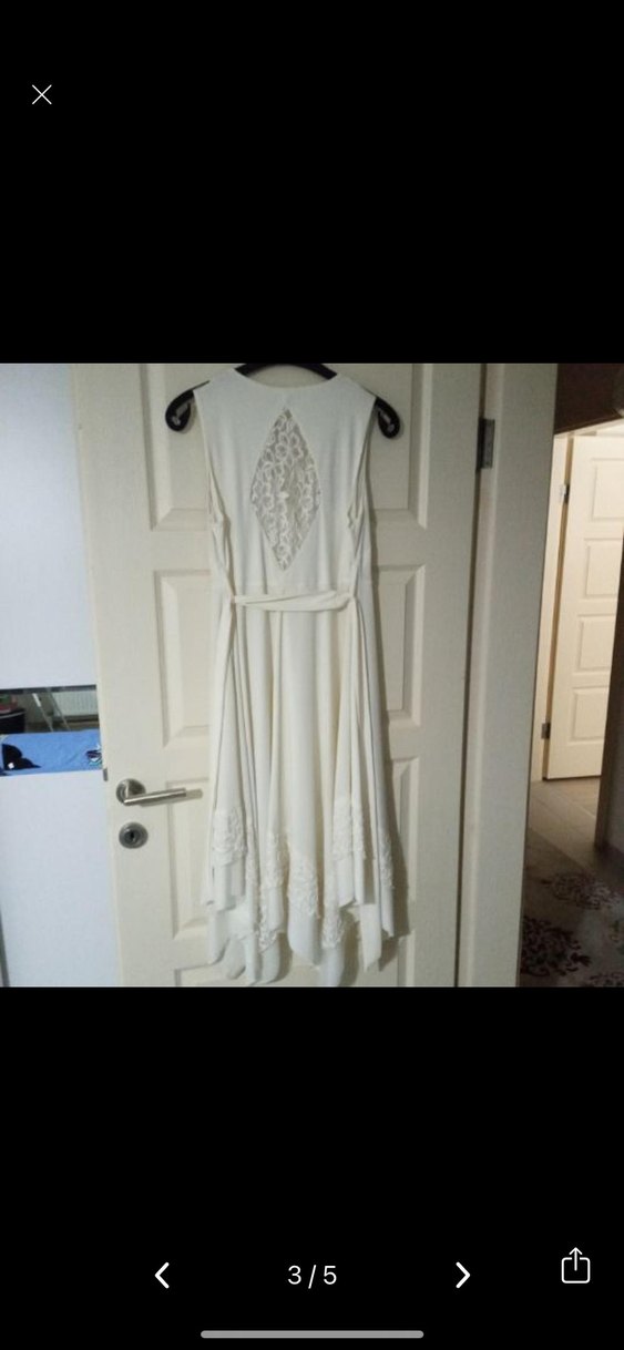 Dantelli Beyaz V Yaka yelek - Görsel 2