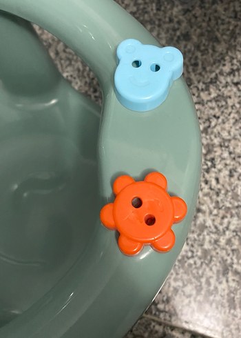 Turkuaz Gri Bebek Mama Sandalyesi banyo oturağı - Görsel 2