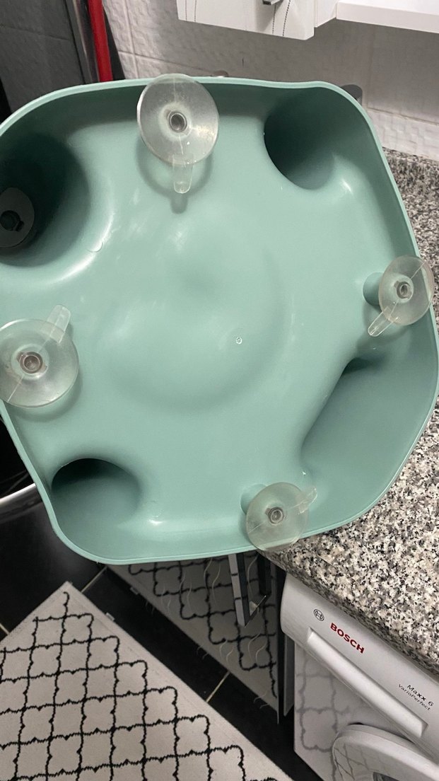 Turkuaz Gri Bebek Mama Sandalyesi banyo oturağı - Görsel 5