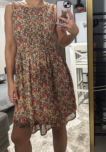 Çıtır desenli mini elbise