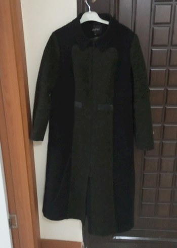 Siyah Süet Kadın Uzun Kürklü Kaban - Görsel 9