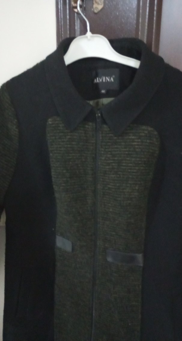 Siyah Süet Kadın Uzun Kürklü Kaban - Görsel 2