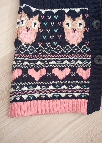 Nakışlı Örgü Kız Hırka - Görsel 4