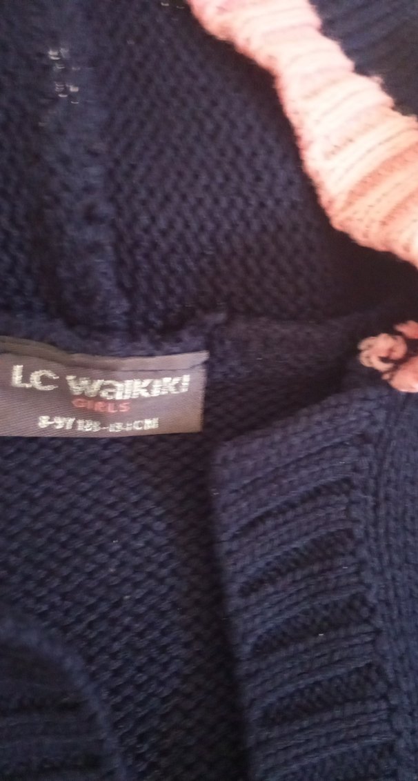 Nakışlı Örgü Kız Hırka - Görsel 5