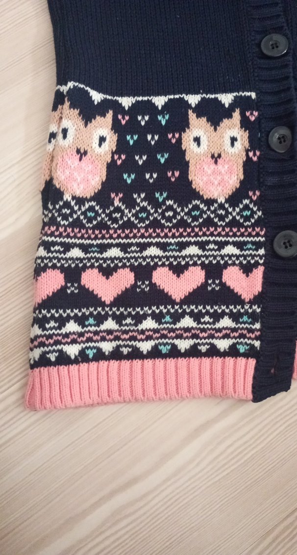 Nakışlı Örgü Kız Hırka - Görsel 4