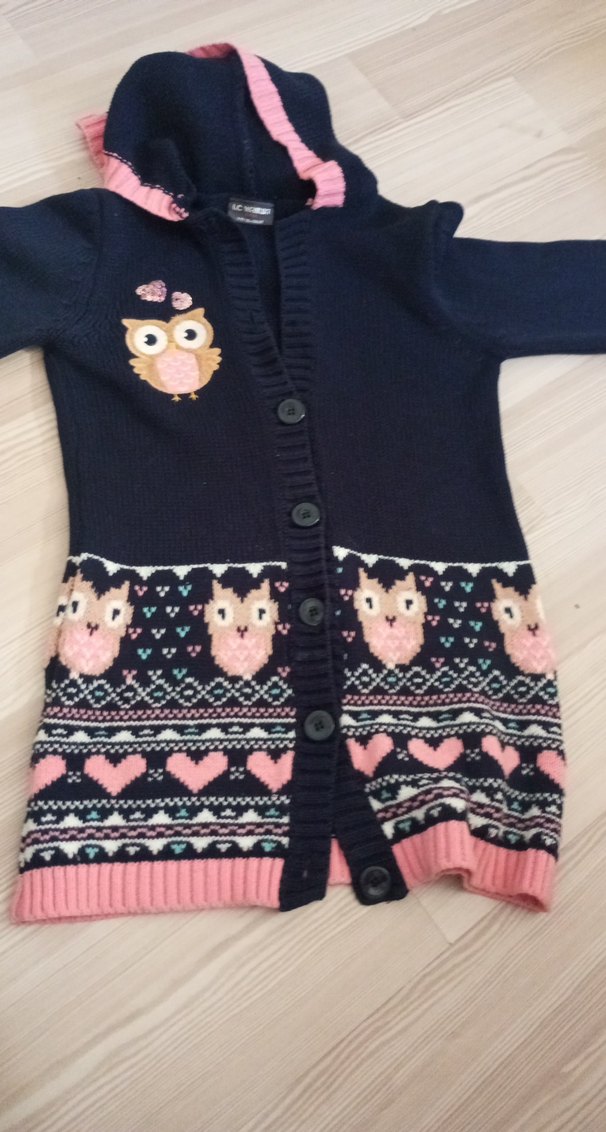 Nakışlı Örgü Kız Hırka - Görsel 2