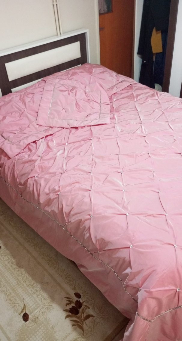 Nakışlı Pembe Yatak Örtüsü - Görsel 4
