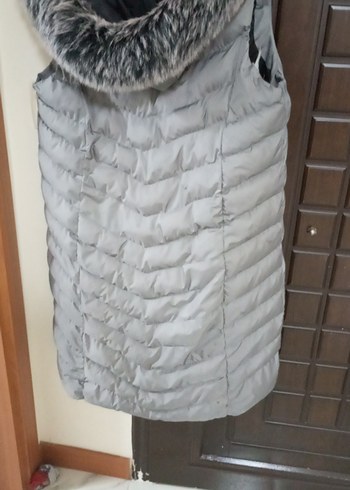 Gri Midi Kadın Şişme Yelek - Görsel 3