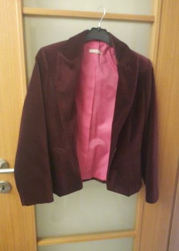 Bordo Kadife Kadın Blazer Ceket - Görsel 3