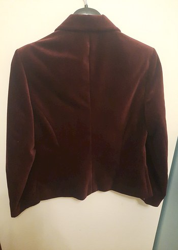 Bordo Kadife Kadın Blazer Ceket - Görsel 4