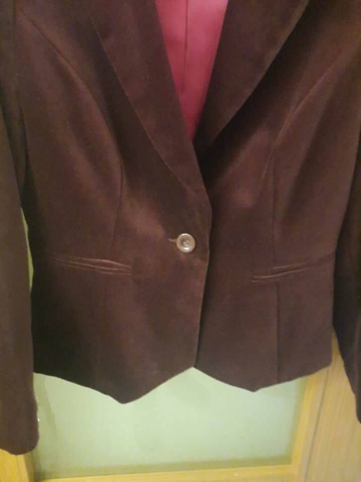 Bordo Kadife Kadın Blazer Ceket - Görsel 2