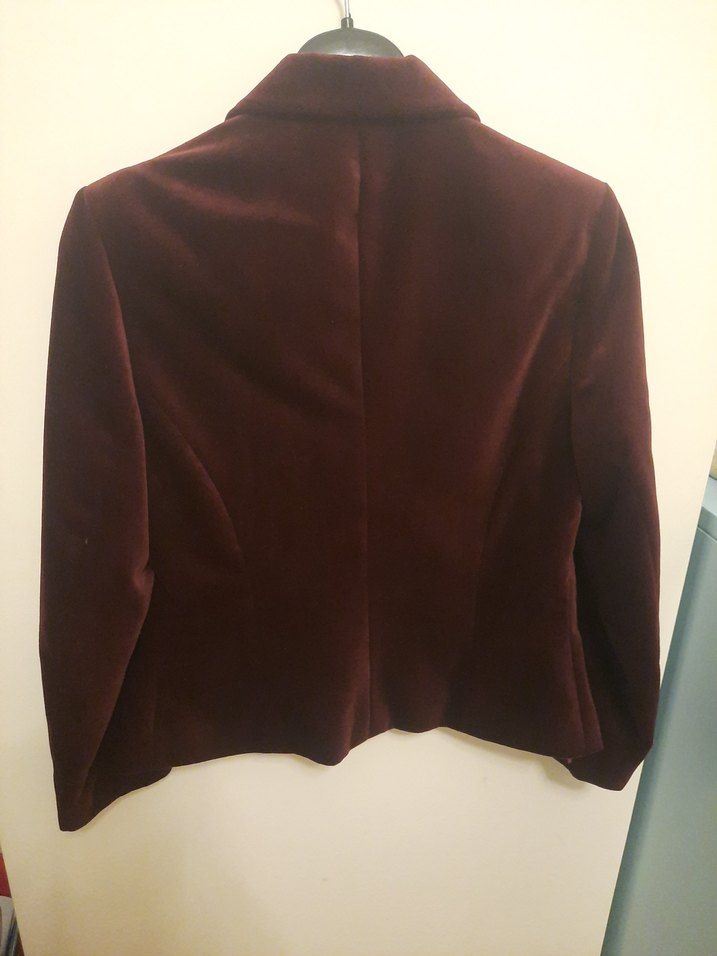 Bordo Kadife Kadın Blazer Ceket - Görsel 4