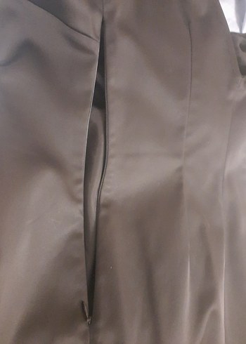 Siyah V Yakalı Midi Ofis Elbisesi - Görsel 6