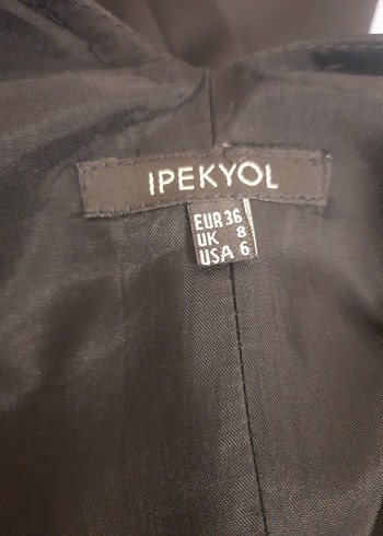 Siyah V Yakalı Midi Ofis Elbisesi - Görsel 8