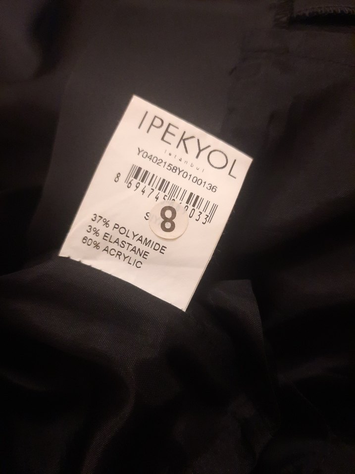 Siyah V Yakalı Midi Ofis Elbisesi - Görsel 5