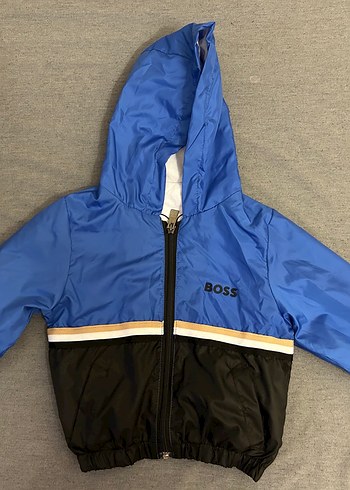 Hugo Boss Boss Erkek Cocuk Mavi Fermuarli Yagmurluk