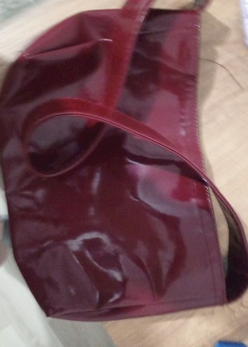 Mango Bordo Parlak Deri Kadın Çanta