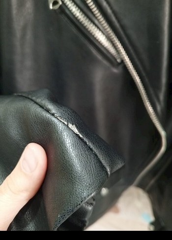 Kadın Siyah Deri Ceket - Görsel 3